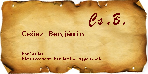 Csősz Benjámin névjegykártya