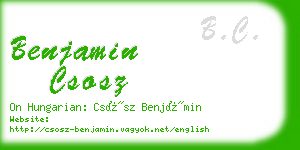 benjamin csosz business card